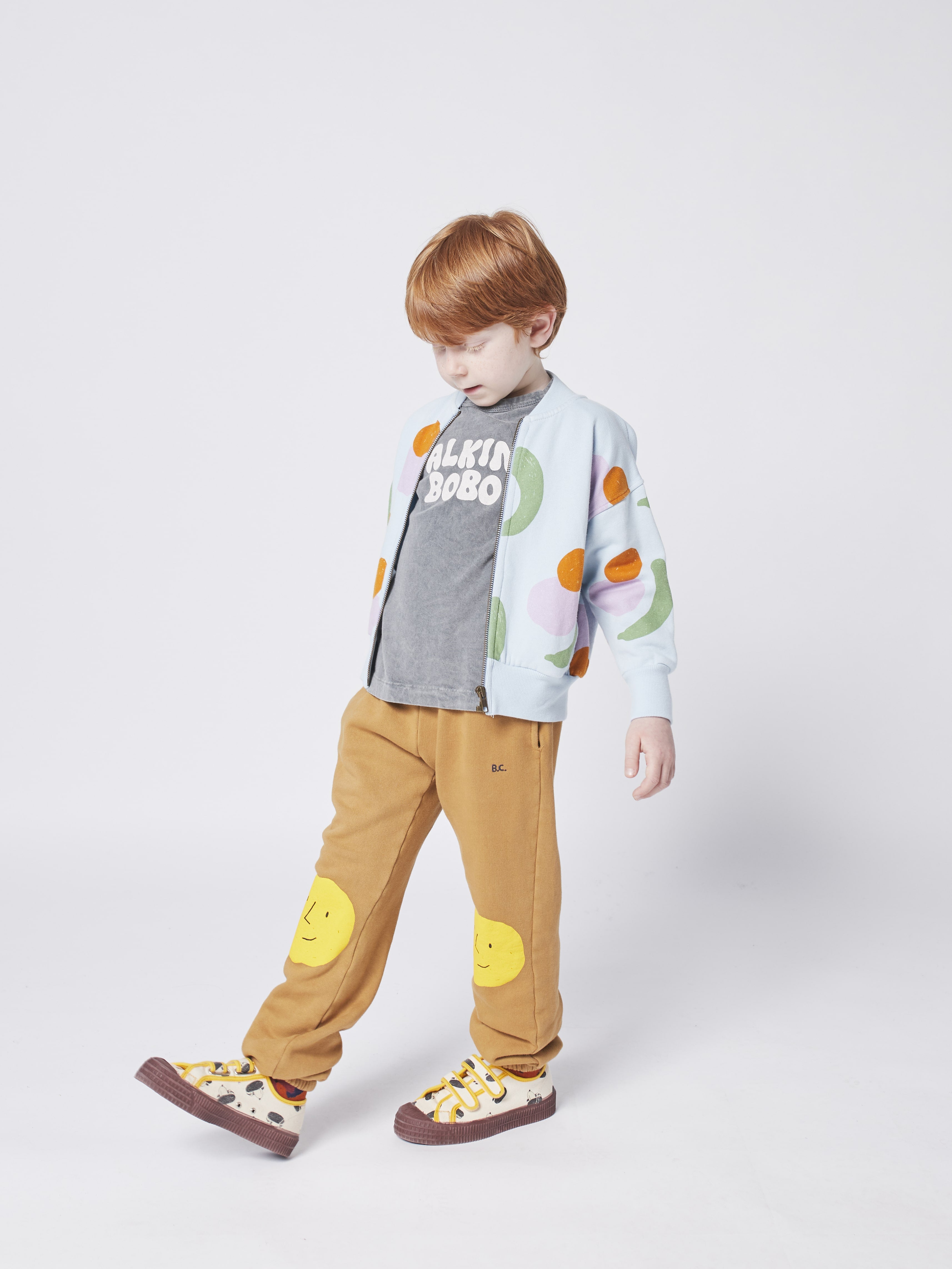 Boys & Girls Brown Printed Cotton Trousers