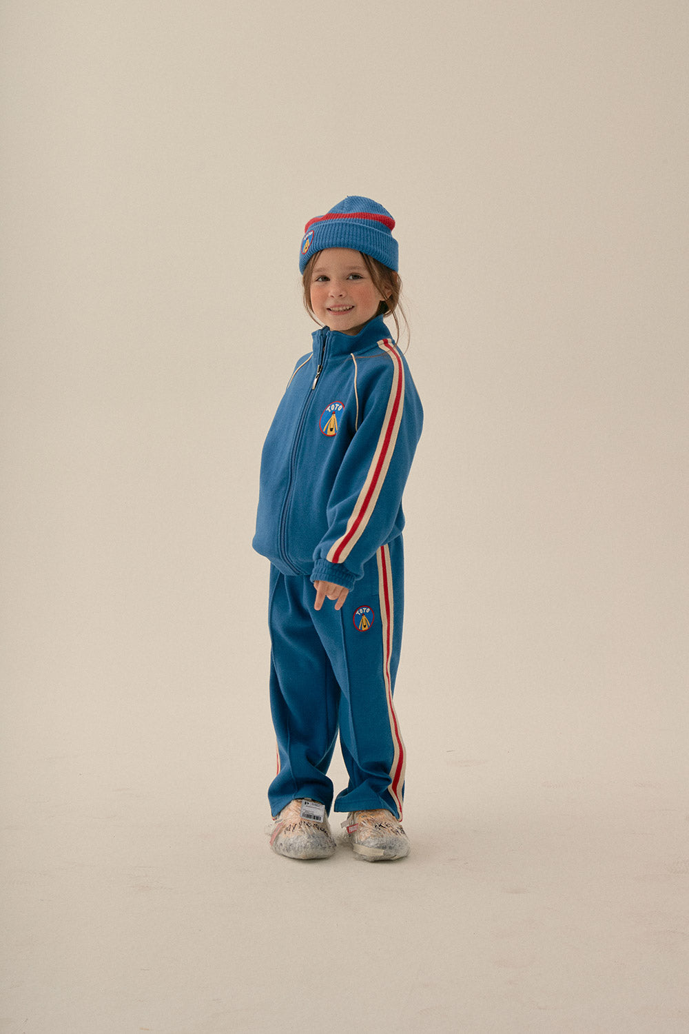 Boys & Girls Blue Track Zip-Up Top