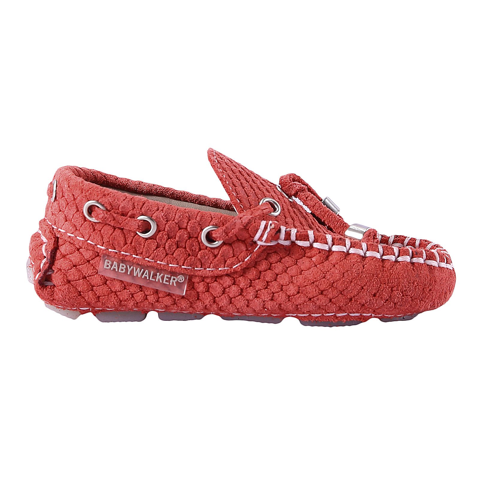 Boys Red Printed Trims Suede Leather Loafers - CÉMAROSE | Children's Fashion Store - 2