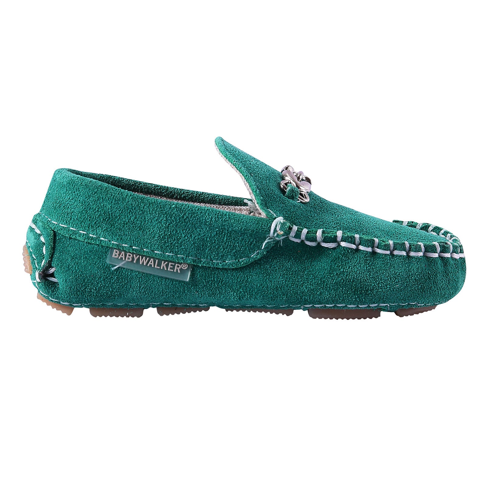 Boys Green Metallic Buckle Emellished Suede Leather Loafers - CÉMAROSE | Children's Fashion Store - 2