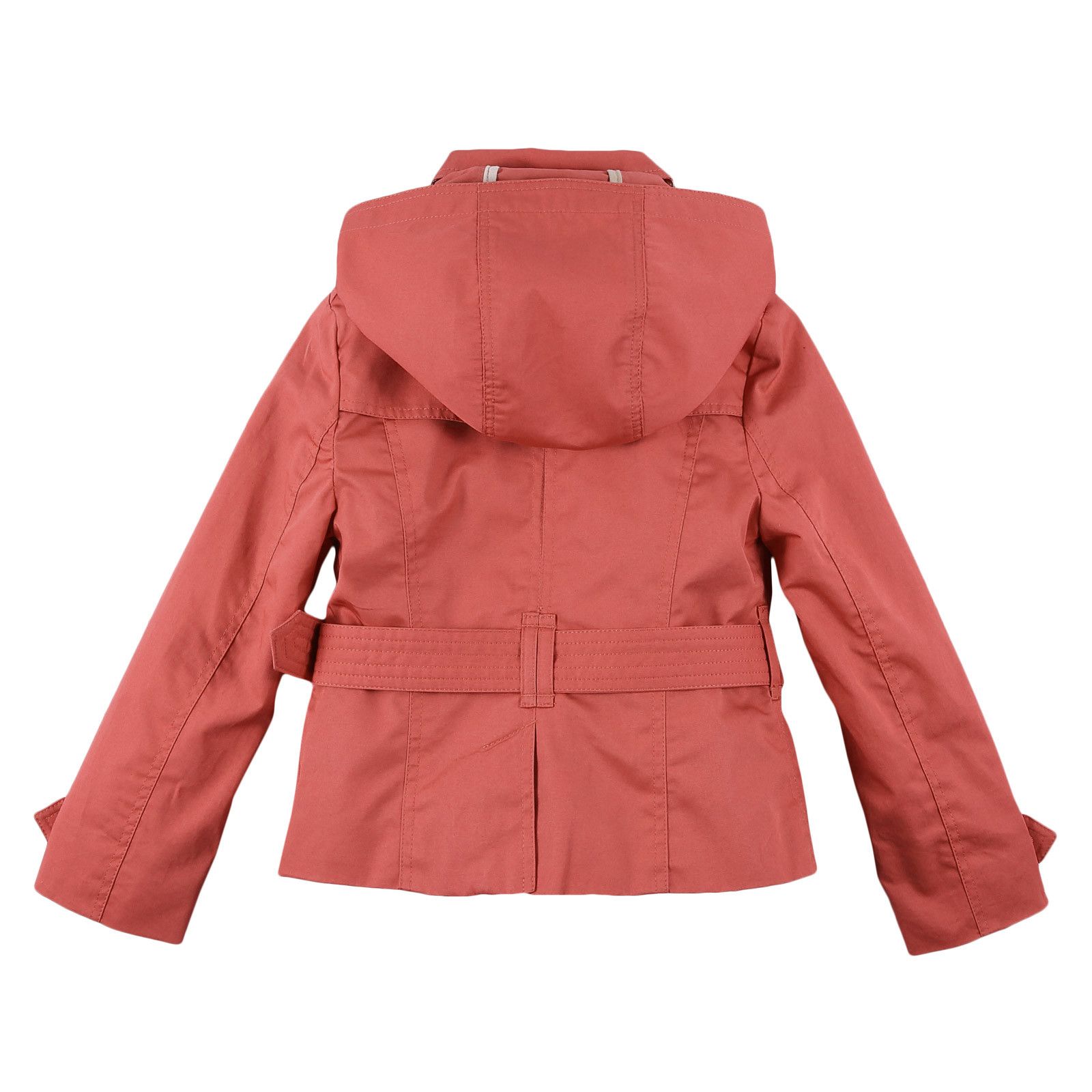 Girls Bright Copper Pink Hooded Cotton Jacket - CÉMAROSE | Children's Fashion Store - 2