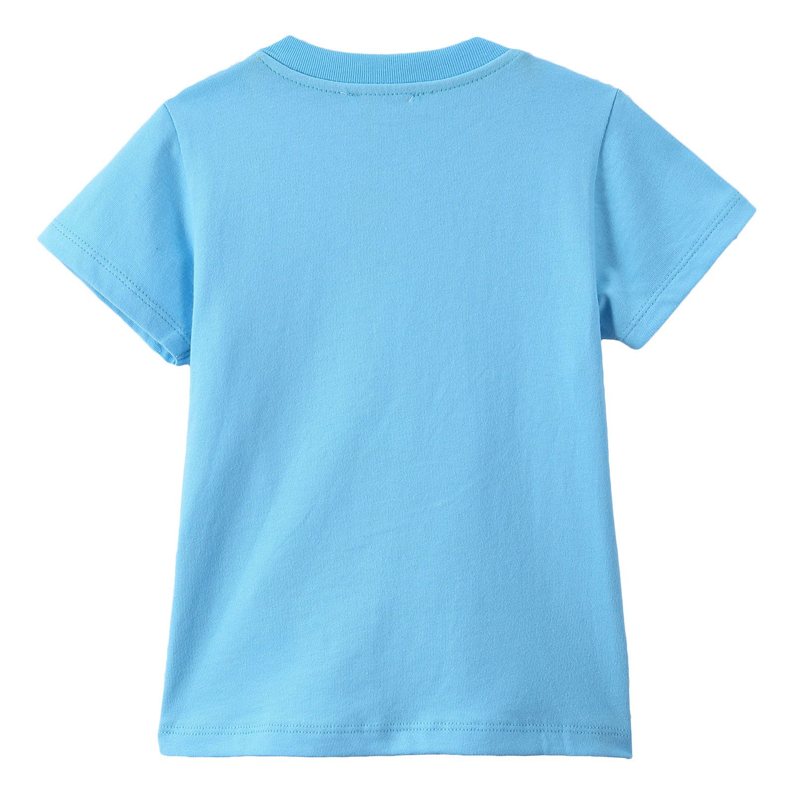 Boys Sky Blue Tiger Head Printed Cotton T-Shirt - CÉMAROSE | Children's Fashion Store - 2