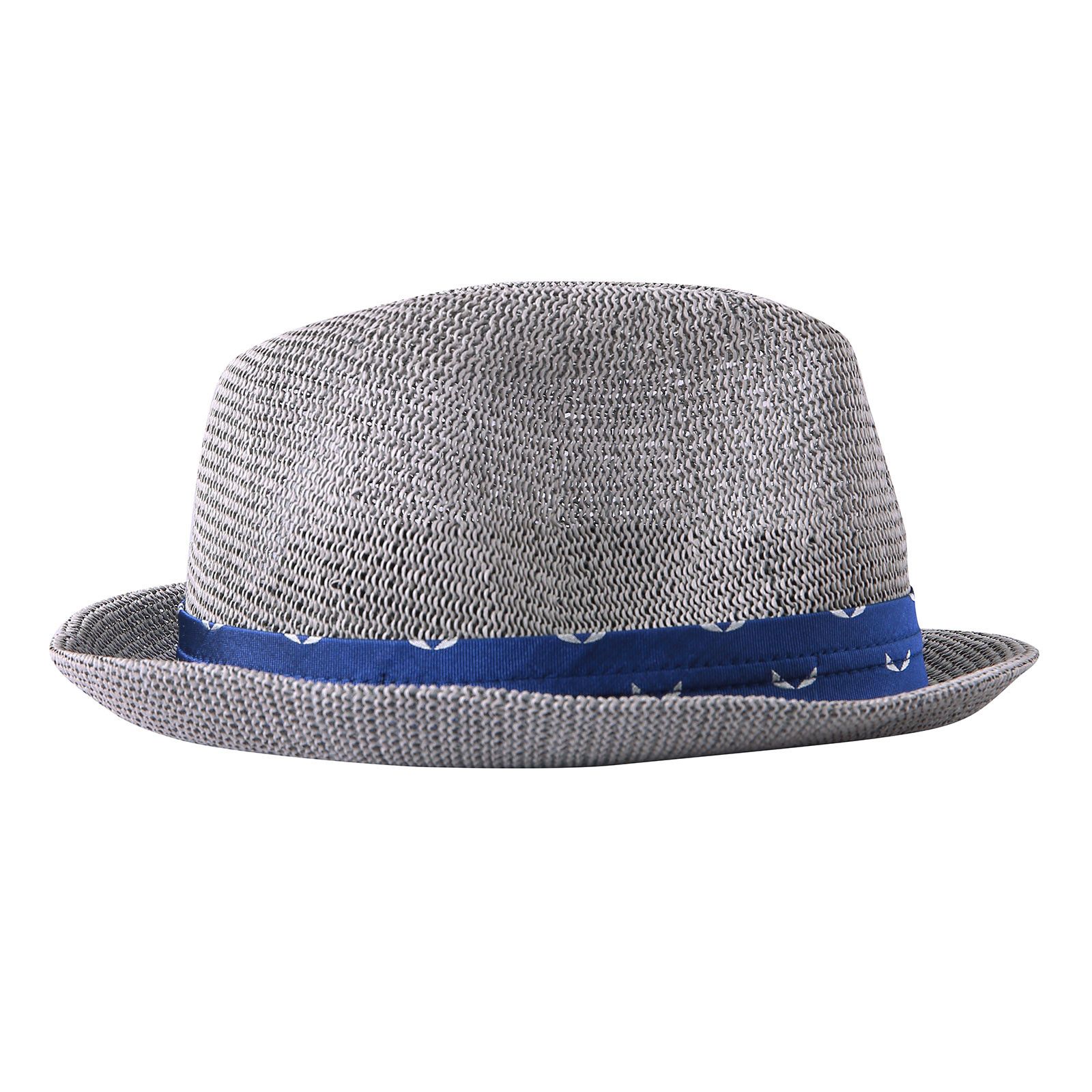 Boys Grey Hat With Blue Ribbon Trims - CÉMAROSE | Children's Fashion Store - 2