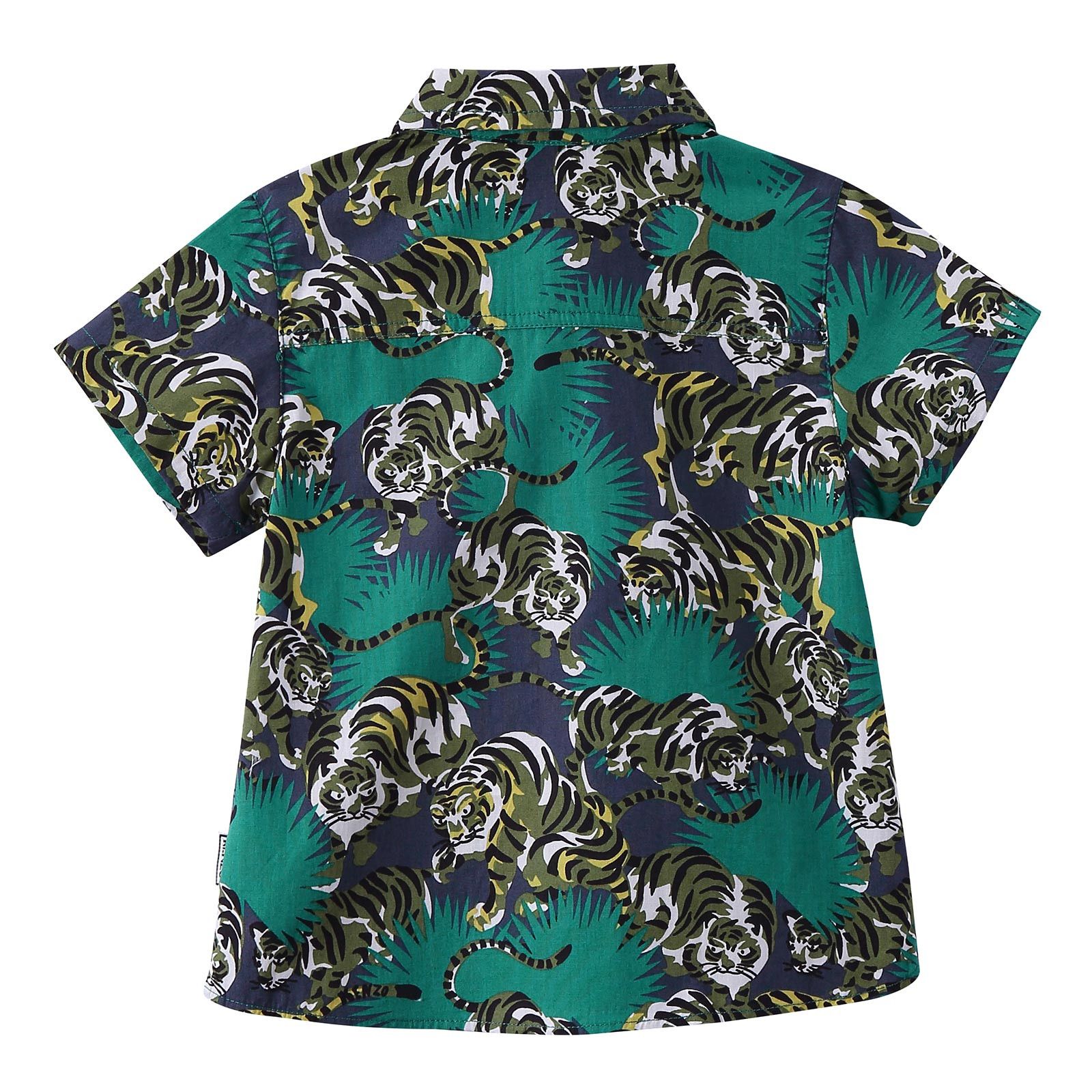 Boys Multicolor Allover Tiger Printed Shirt - CÉMAROSE | Children's Fashion Store - 2