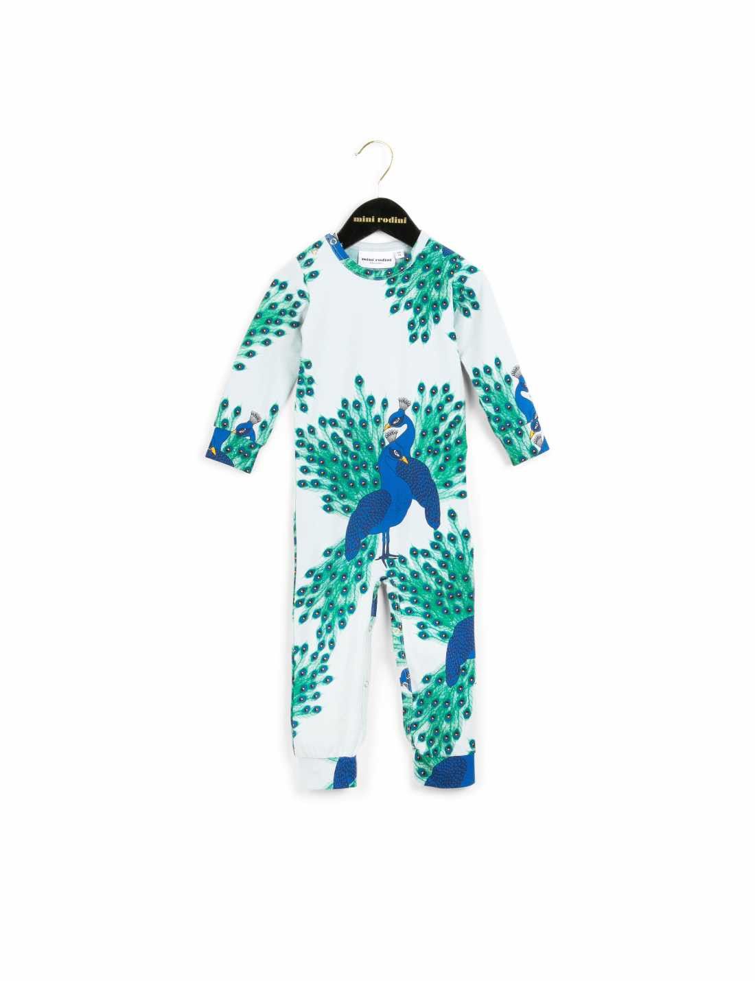 Peacock Long-Legged Babygrow Lt Blue - CÉMAROSE | Children's Fashion Store