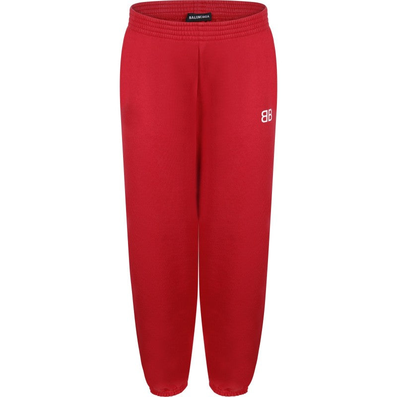 Boys & Girls Tomato Red Logo Cotton Trousers