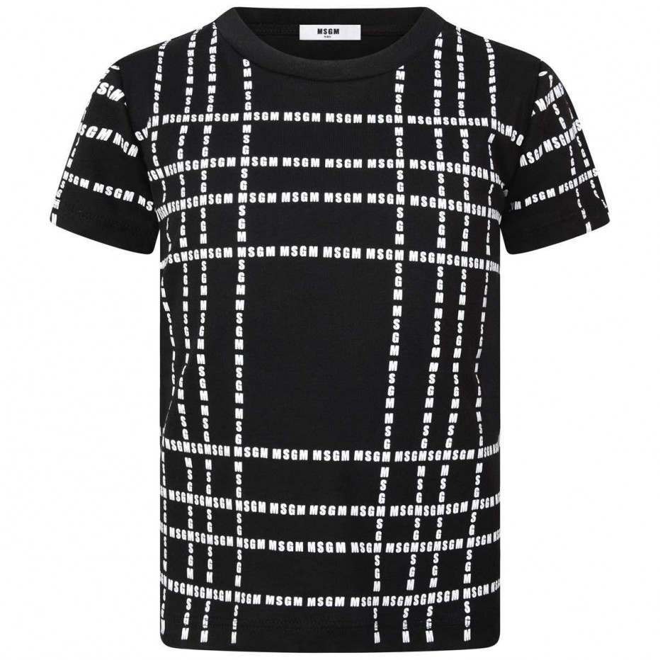 Boys & Girls Black Cotton T-shirt