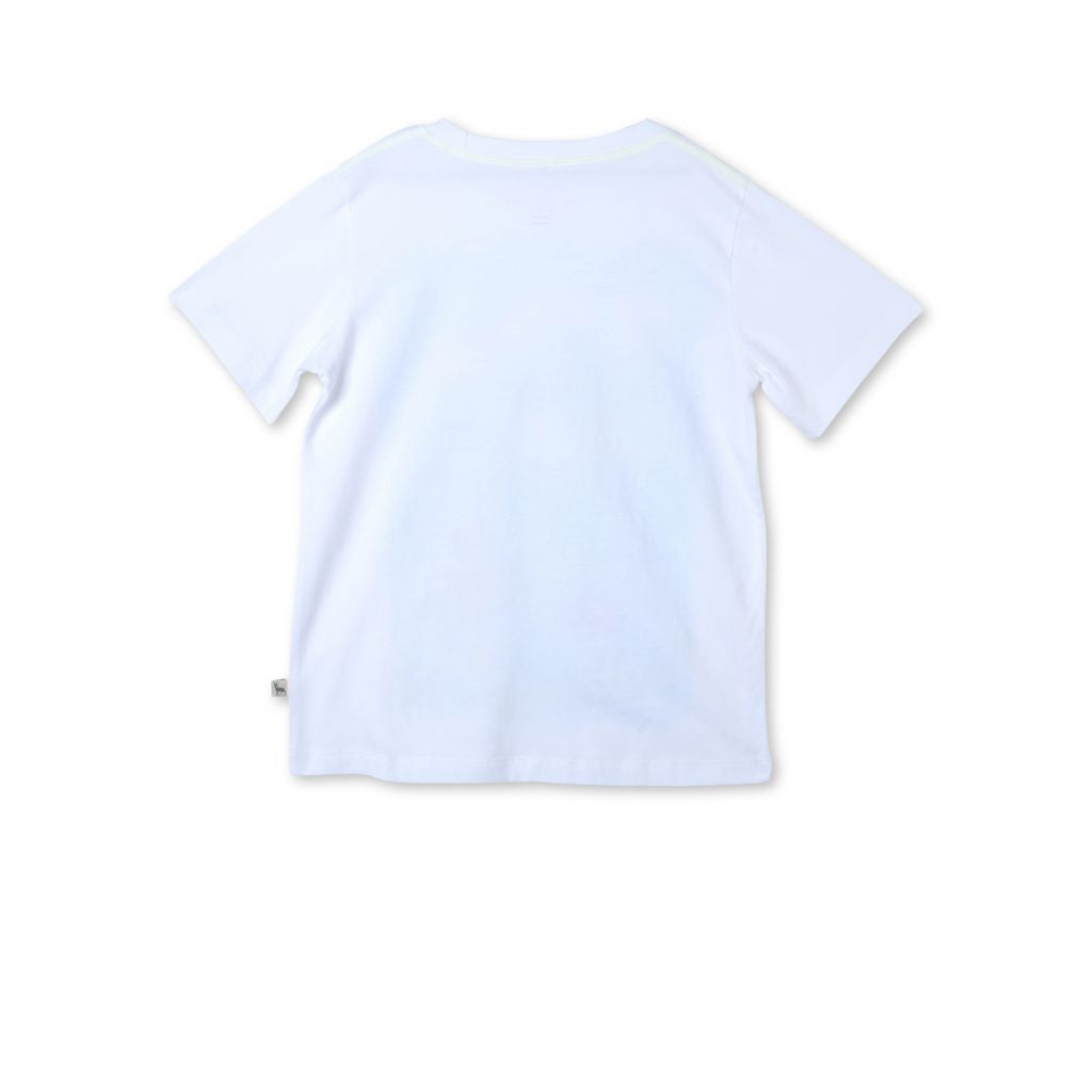 Boys White Arlo Island Print T-shirt - CÉMAROSE | Children's Fashion Store - 2