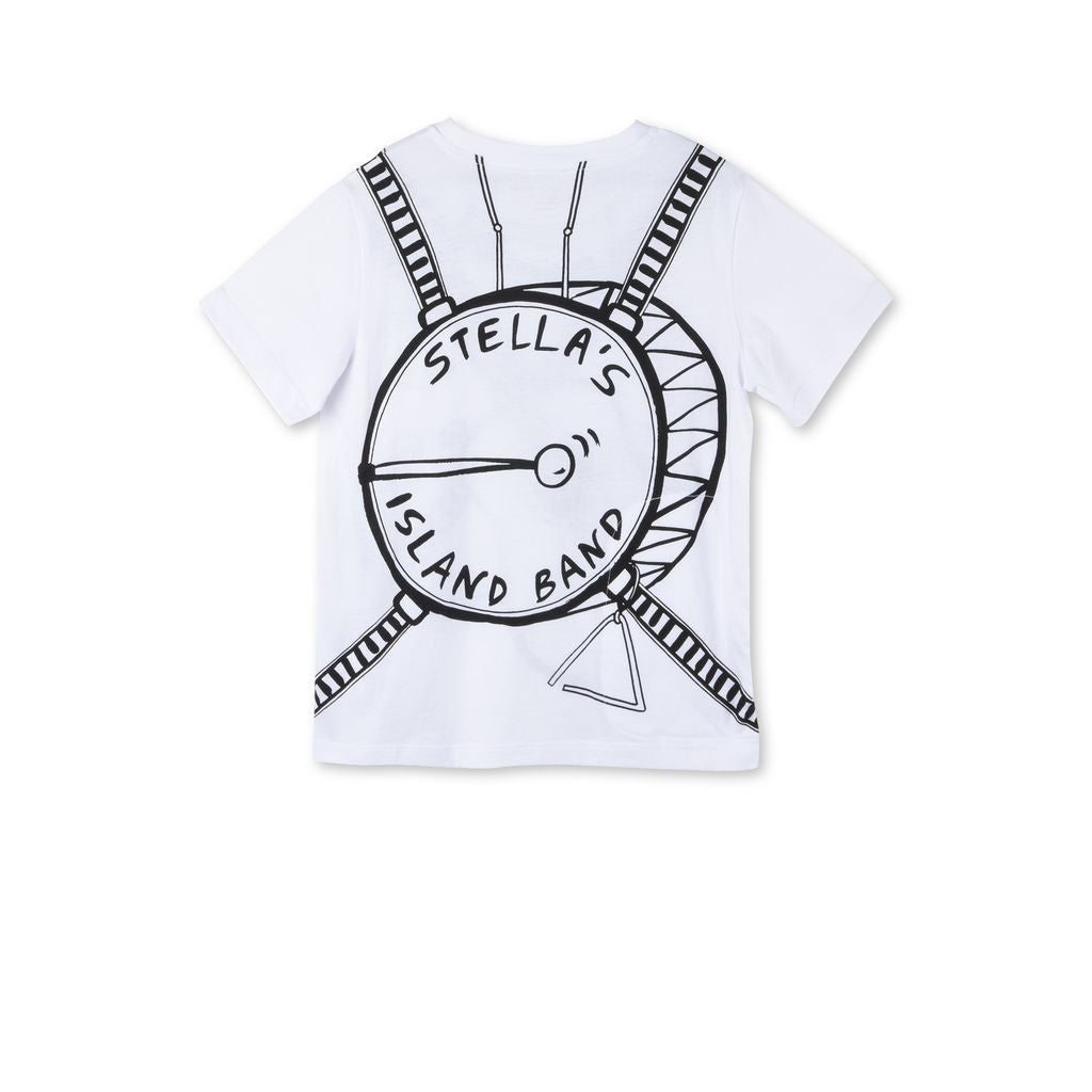 Boys White Arlo Band Badges T-shirt