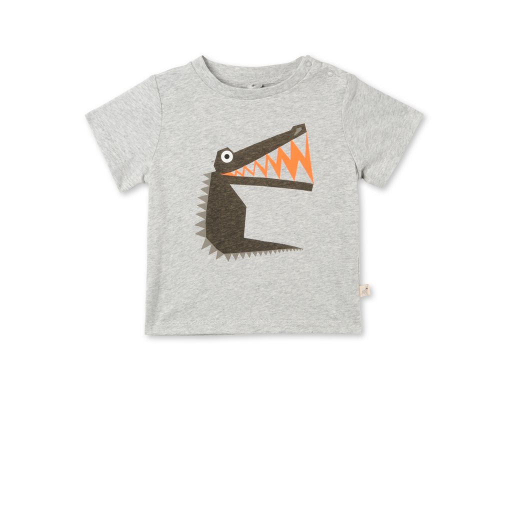 Baby Boys Grey Crocodile Print Chuckle T-shirt