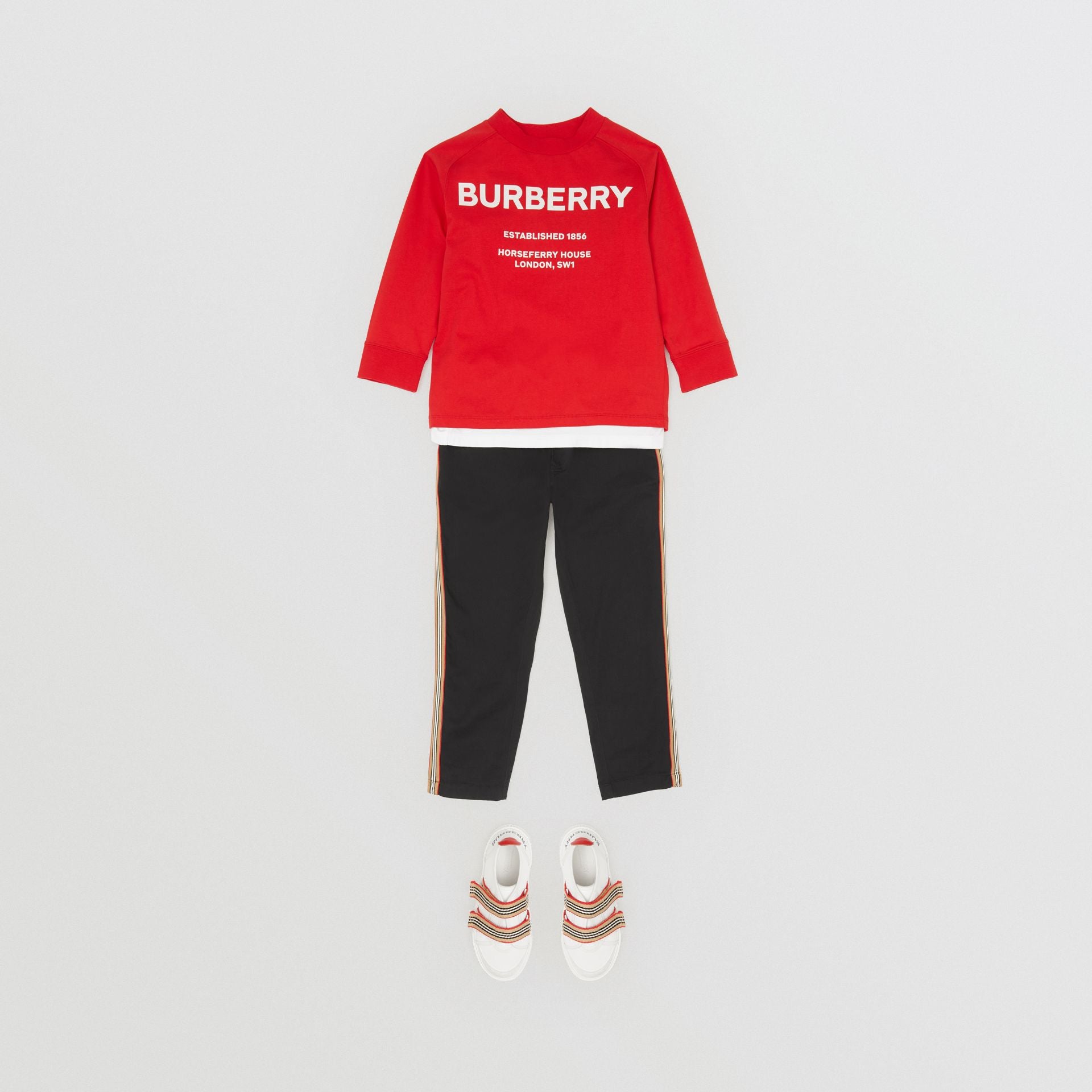 Boys Bright Red Logo Cotton Shirt