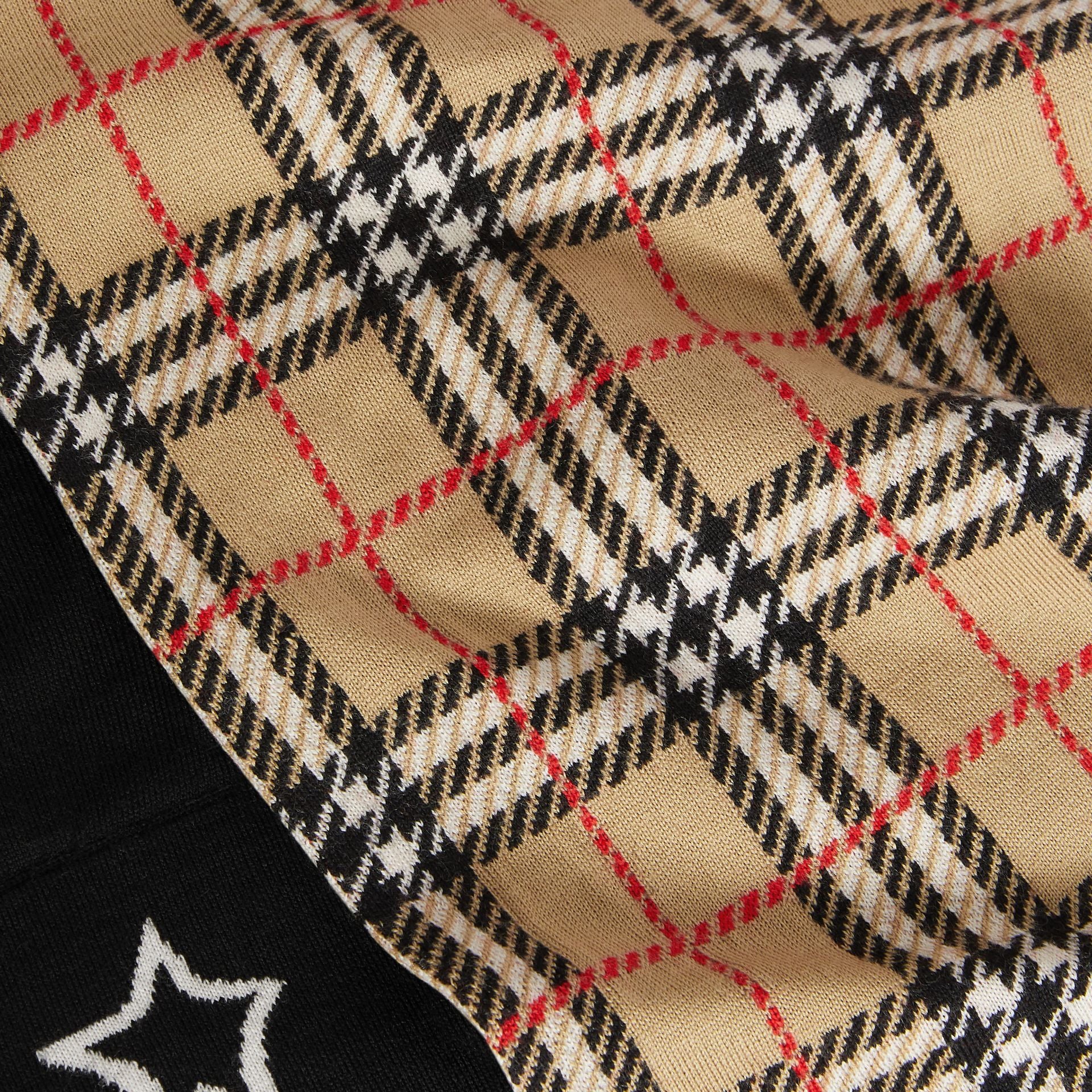 Boys & Girls Archive Beige Check Merino Wool Scarf (128 x 25CM)