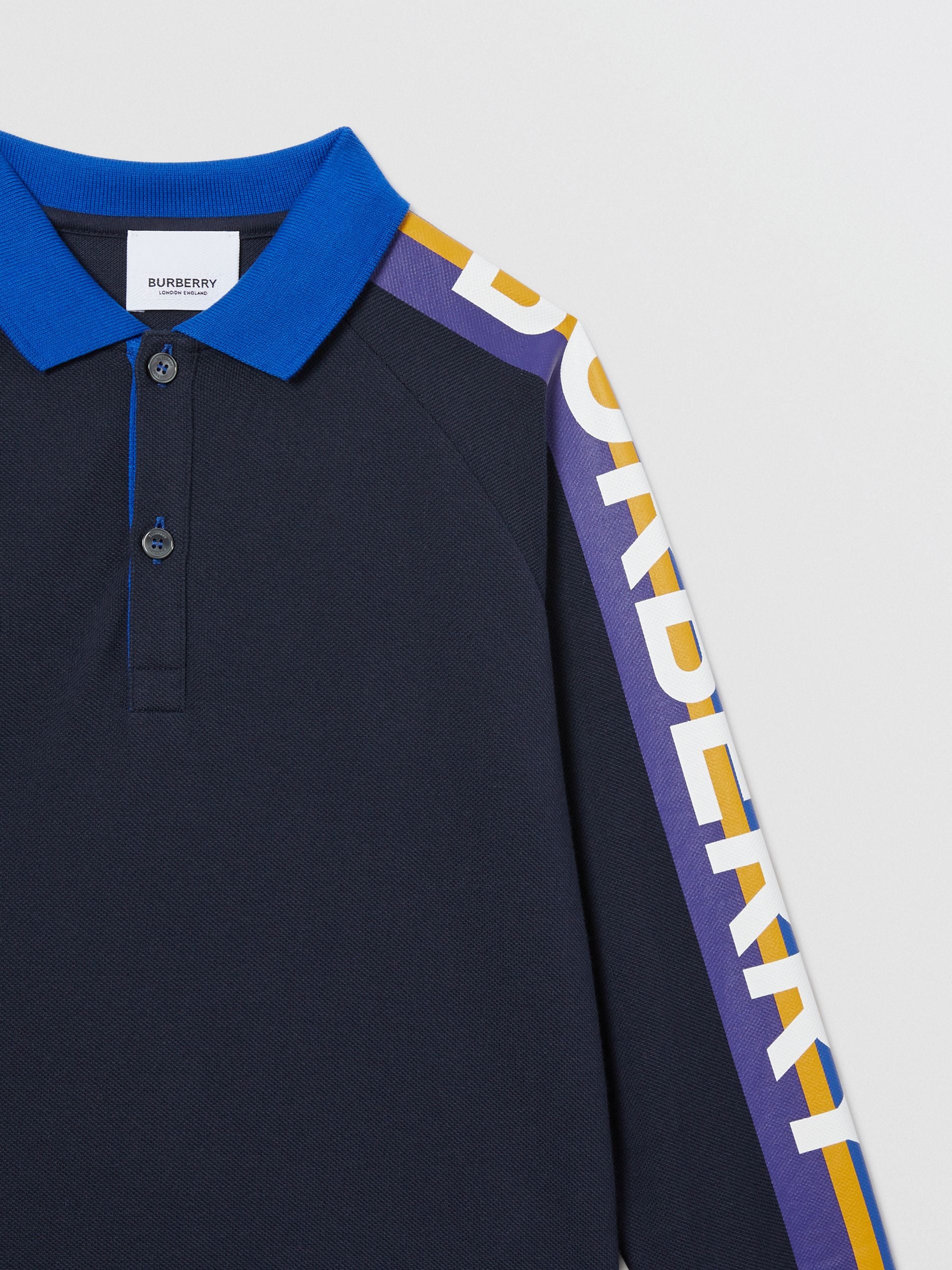 Boys Navy Logo Cotton Polo Shirt