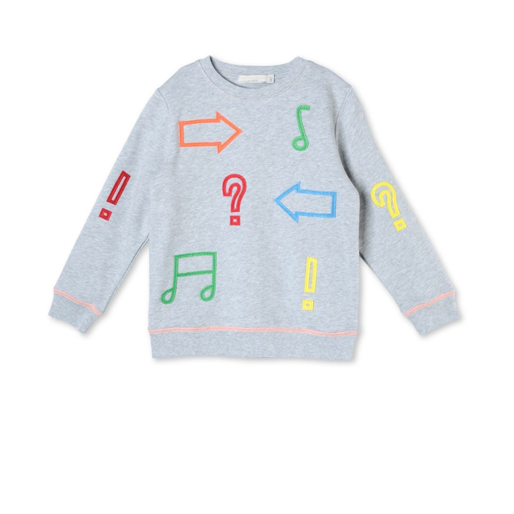 Boys Grey Musical Notes Biz Sweatshirt - CÉMAROSE | Children's Fashion Store - 1