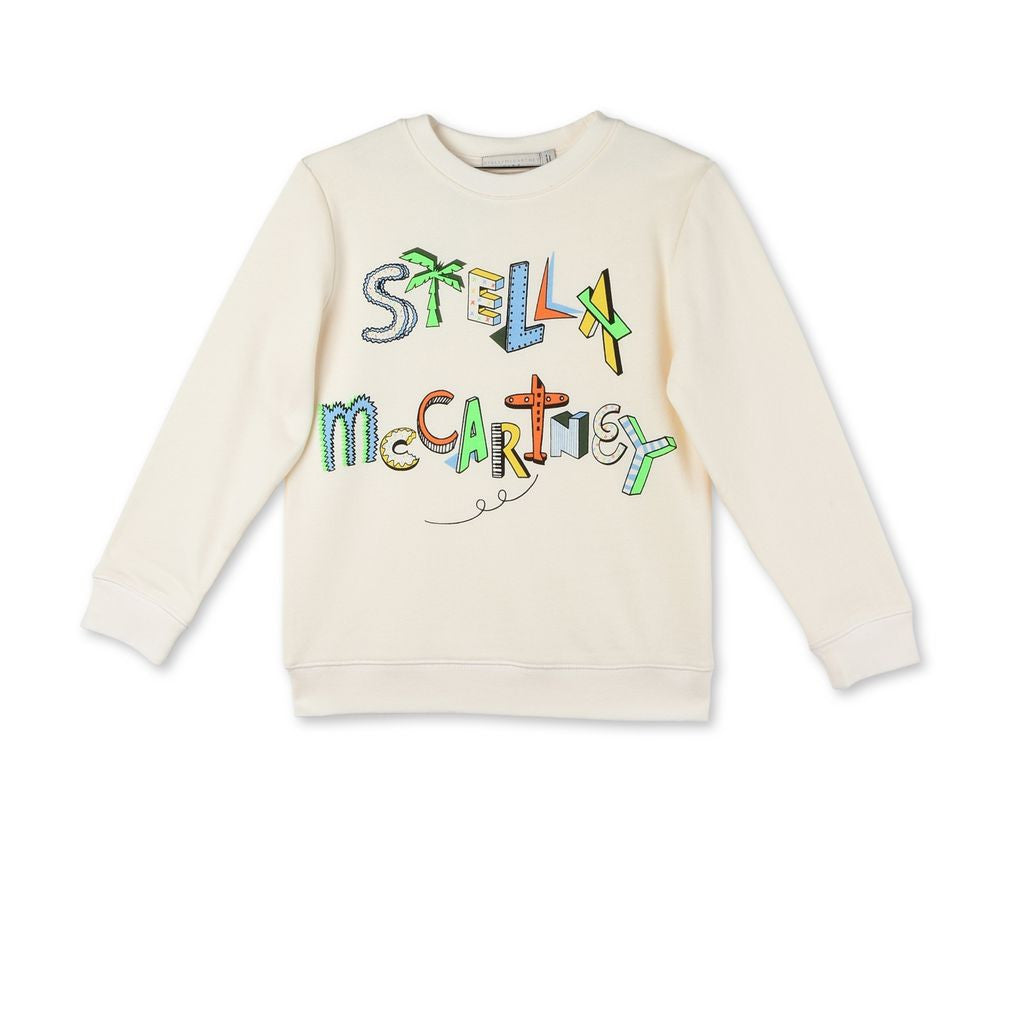 Boys Ivory Stella Print Biz Sweatshirt - CÉMAROSE | Children's Fashion Store - 1