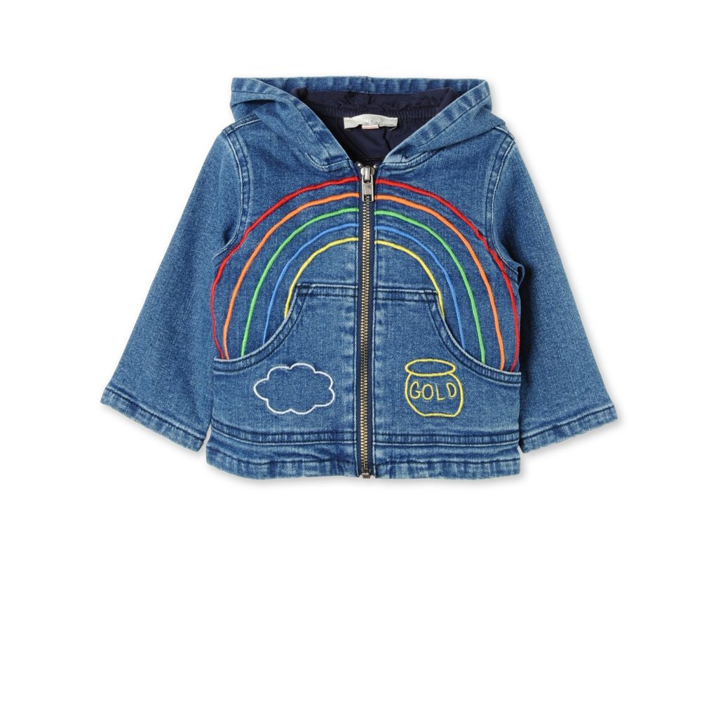 Baby Boys Rainbow Embroidered Bubba Denim Jacket - CÉMAROSE | Children's Fashion Store - 1