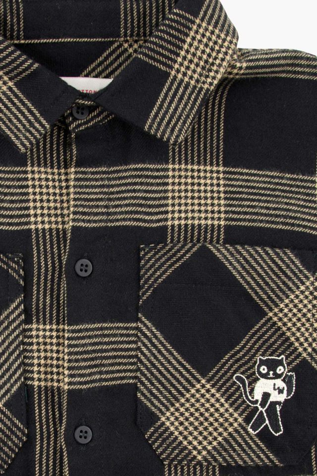 Boys & Girls Black Check Cotton Shirt