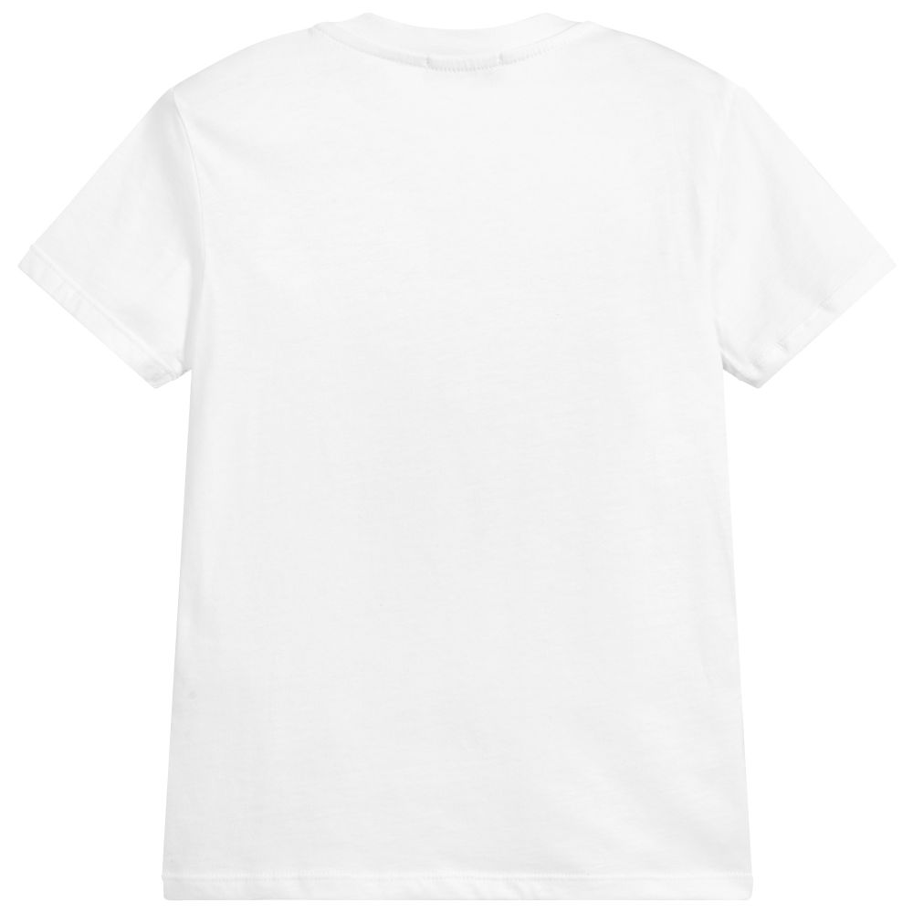 Boys & Girls White Logo Cotton T-shirt