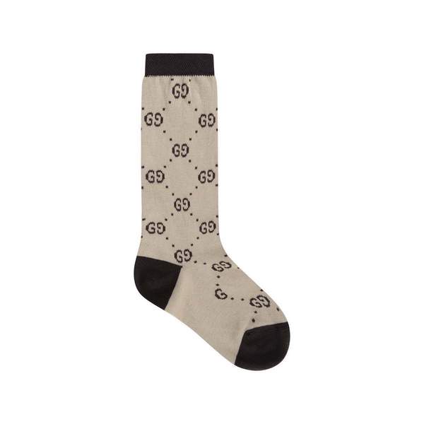 Boys & Girls Brown Logo Cotton Socks