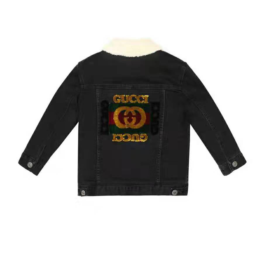 Boys Black Logo Cotton Jacket