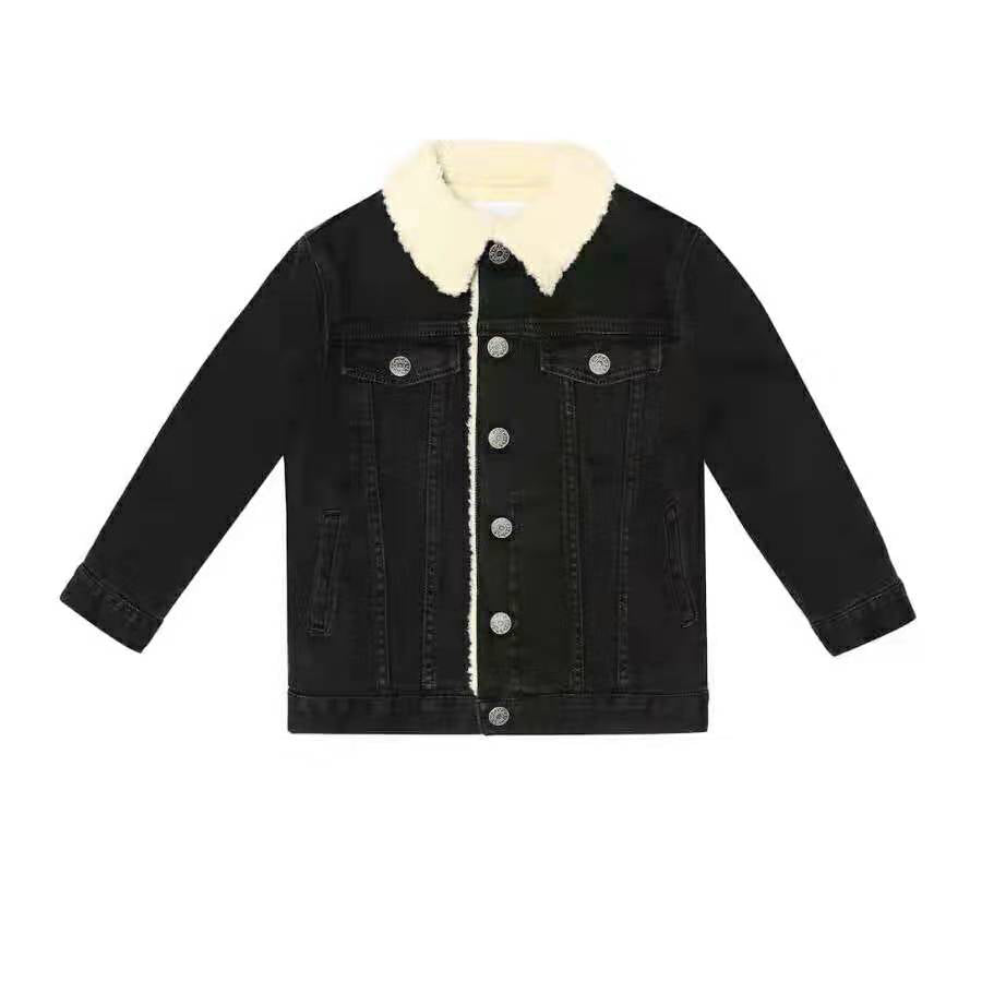 Boys Black Logo Cotton Jacket