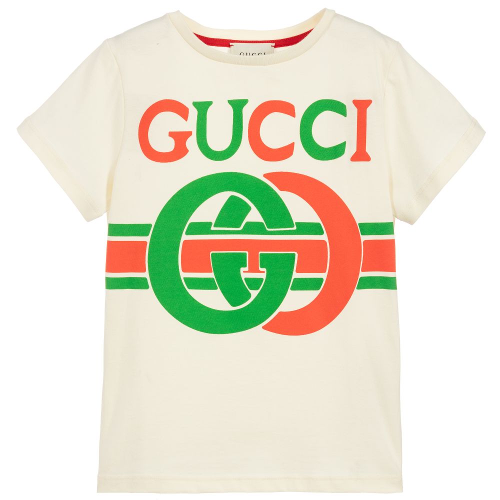 Boys Ivory Logo Cotton T-Shirt