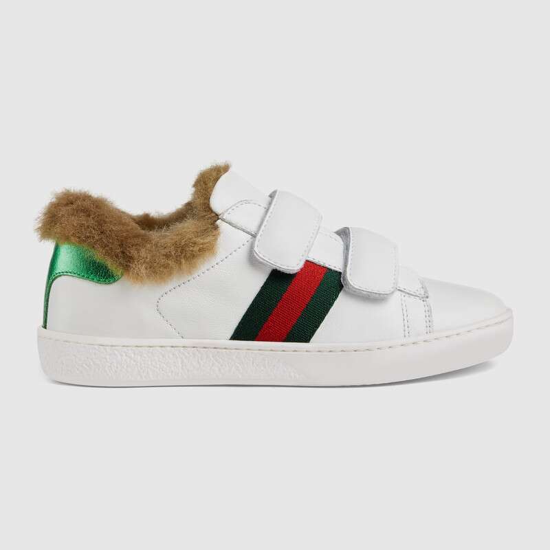 Boys & Girls White Leather Velcro Shoes