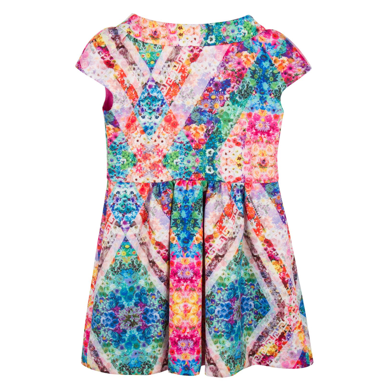 Girls Multicolor Floral Kaleidoscope Dress With Zip-up - CÉMAROSE | Children's Fashion Store - 2