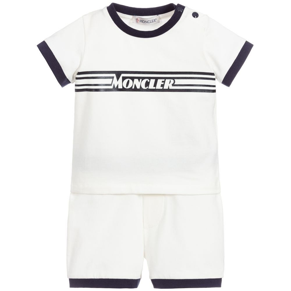 Baby Boys White Logo Cotton Set