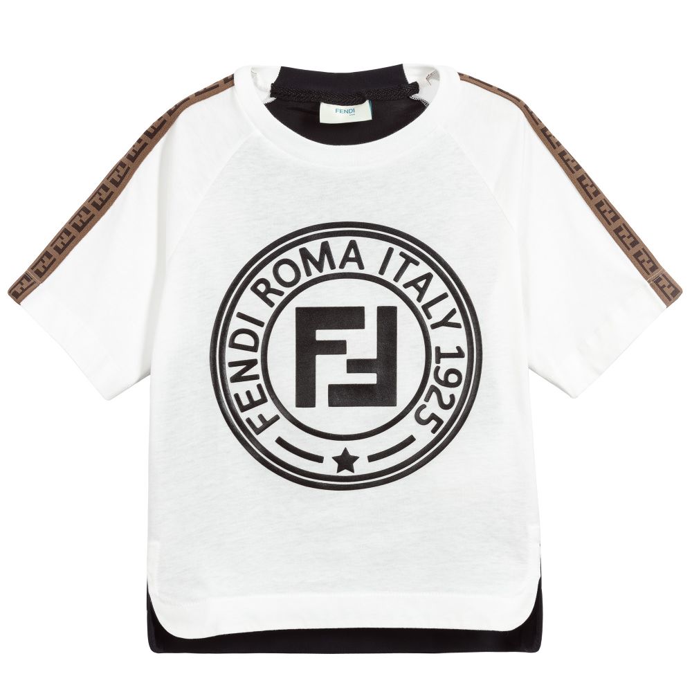 Boys White Logo Cotton T-shirt