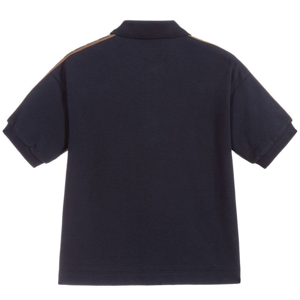 Boys Navy Cotton Polo Shirt