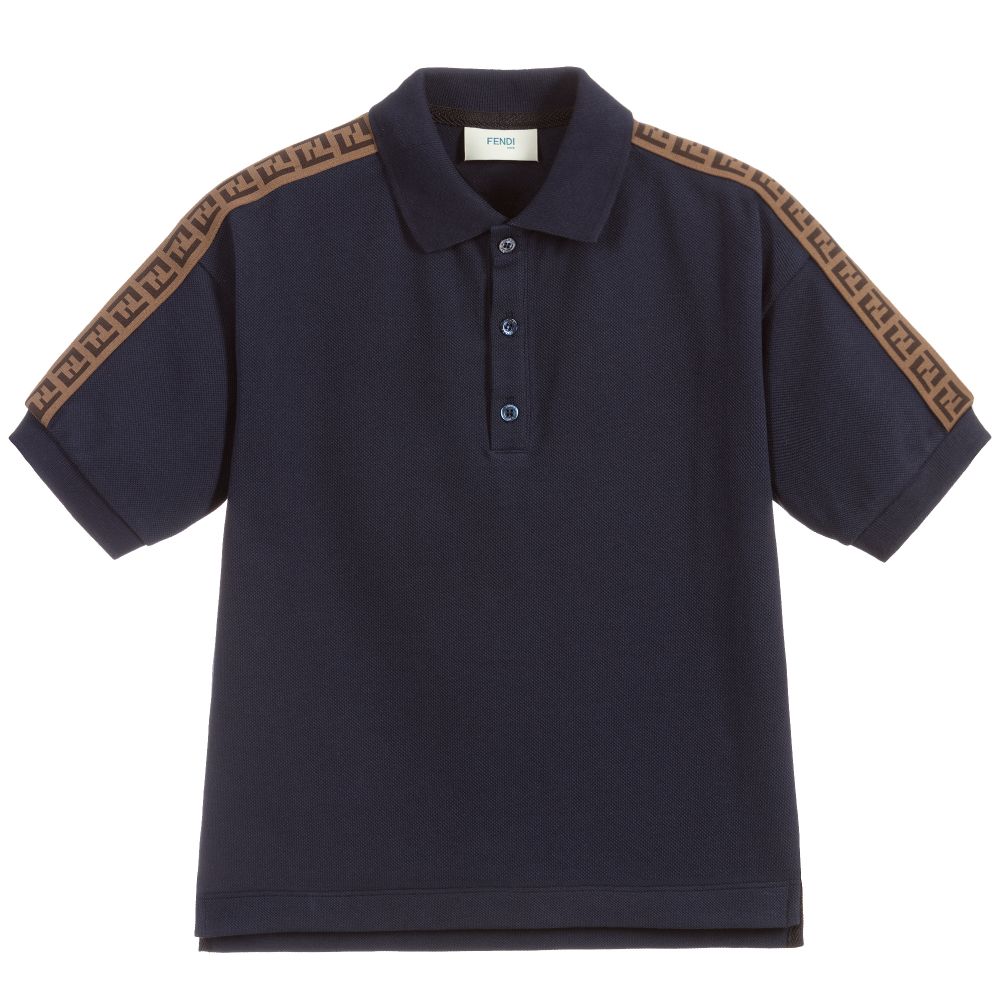 Boys Navy Cotton Polo Shirt