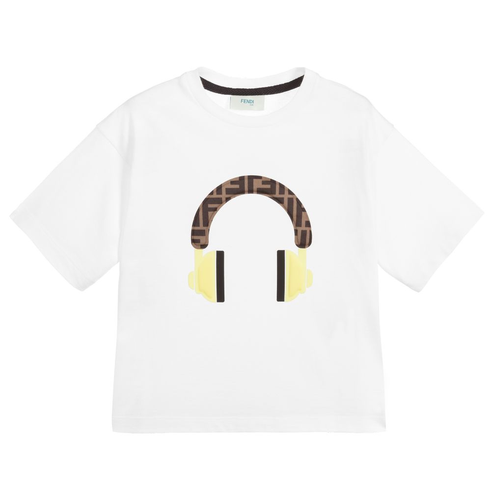 Boys & Girls White Cotton T-shirt