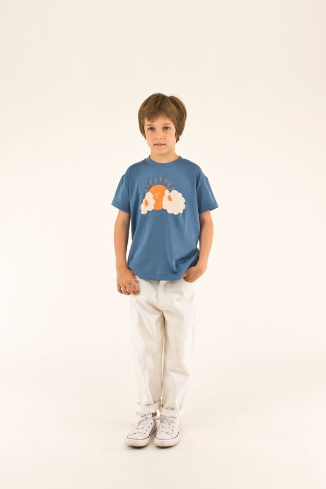 Boys & Girls Blue Cotton T-shirt