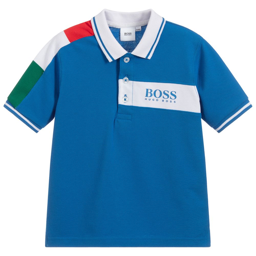 Boys Blue Cotton Polo Shirt