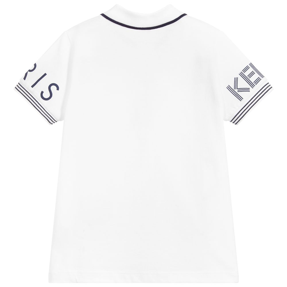 Boys White Logo Polo Shirt