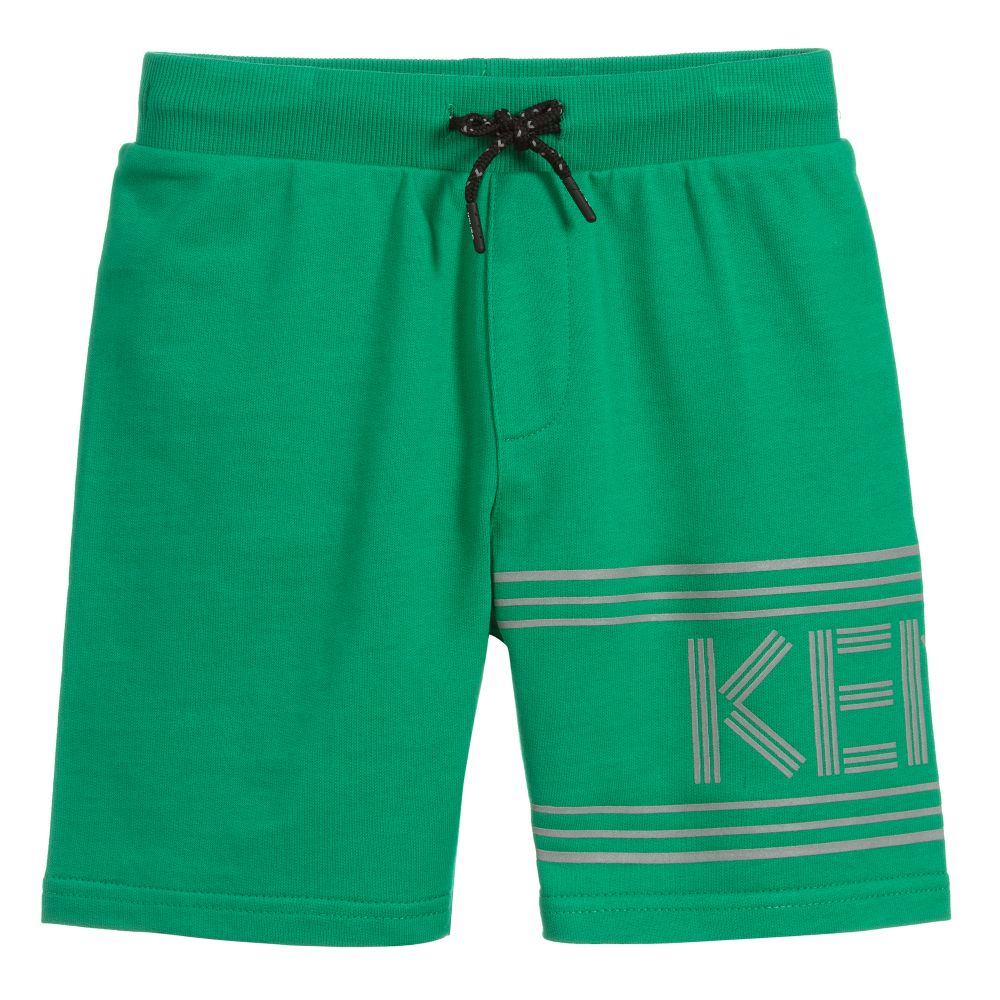 Boys Green Cotton Shorts