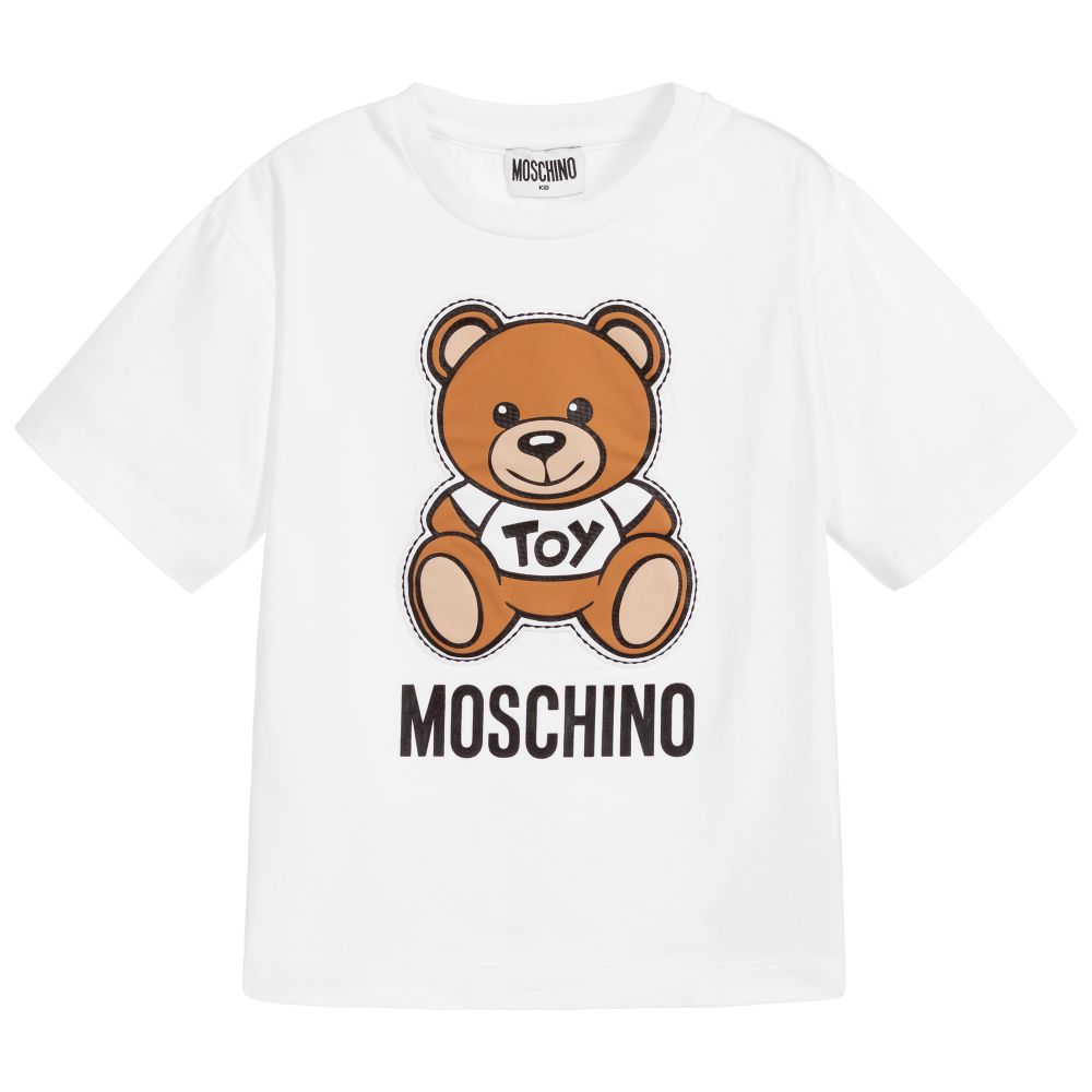 Boys & Girls White Logo Cotton Maxi T-shirt