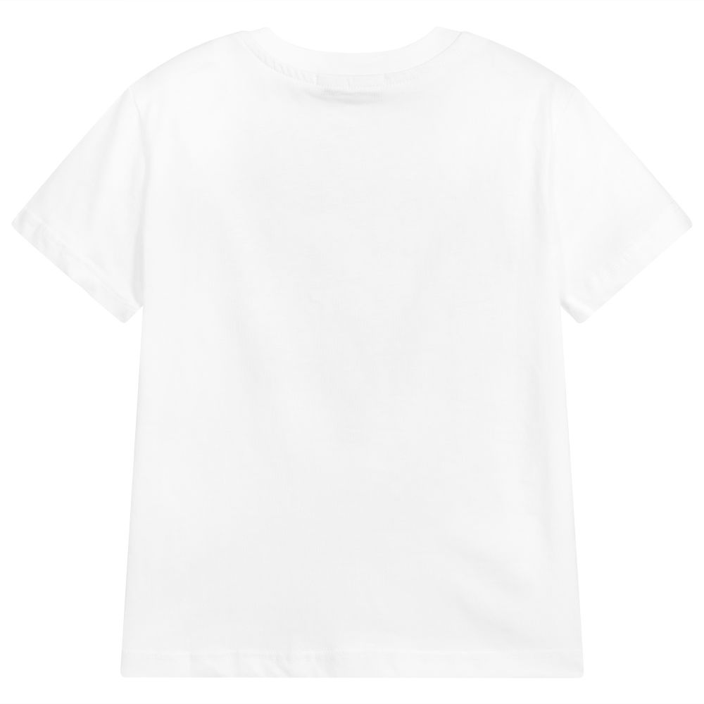 Boys & Girls White Cotton T-shirt