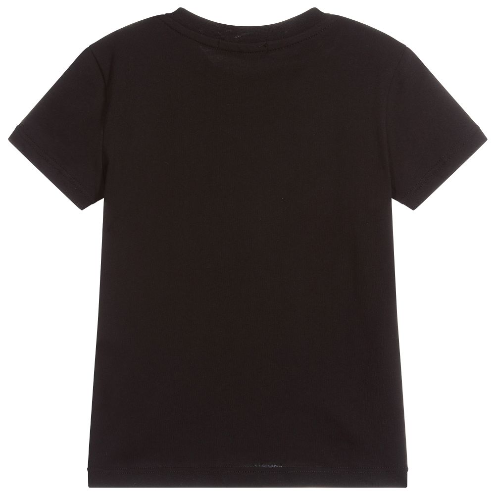 Boys & Girls Black Cotton T-shirt