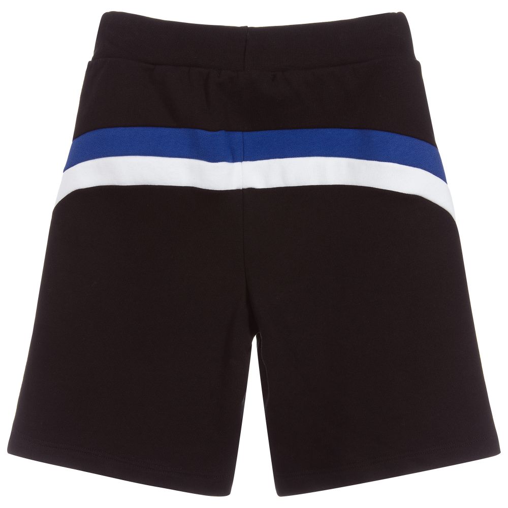 Boys Black Logo Cotton Shorts