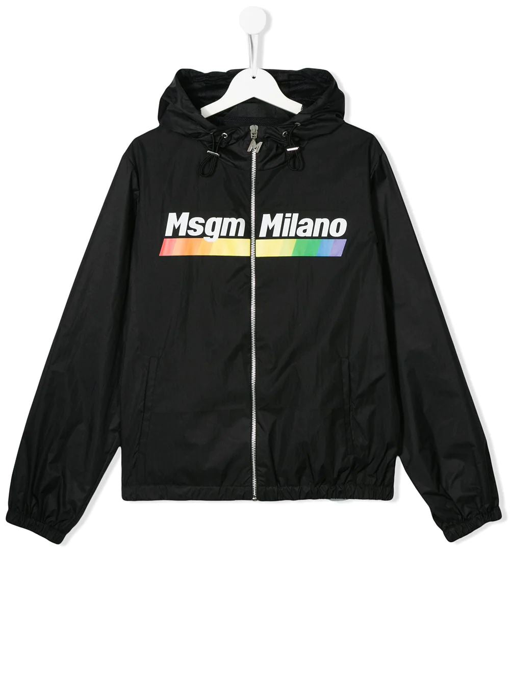 Boys Black Logo Hooded Jacket