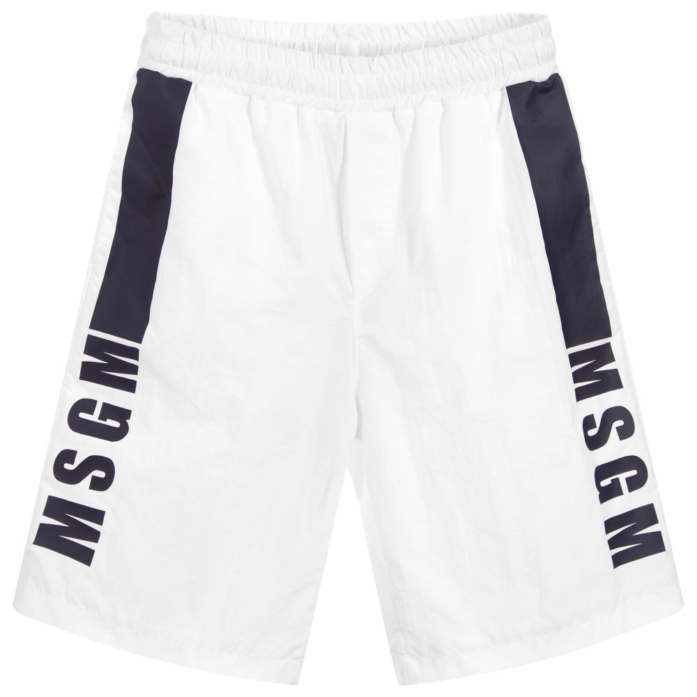 Boys White Bermuda Shorts