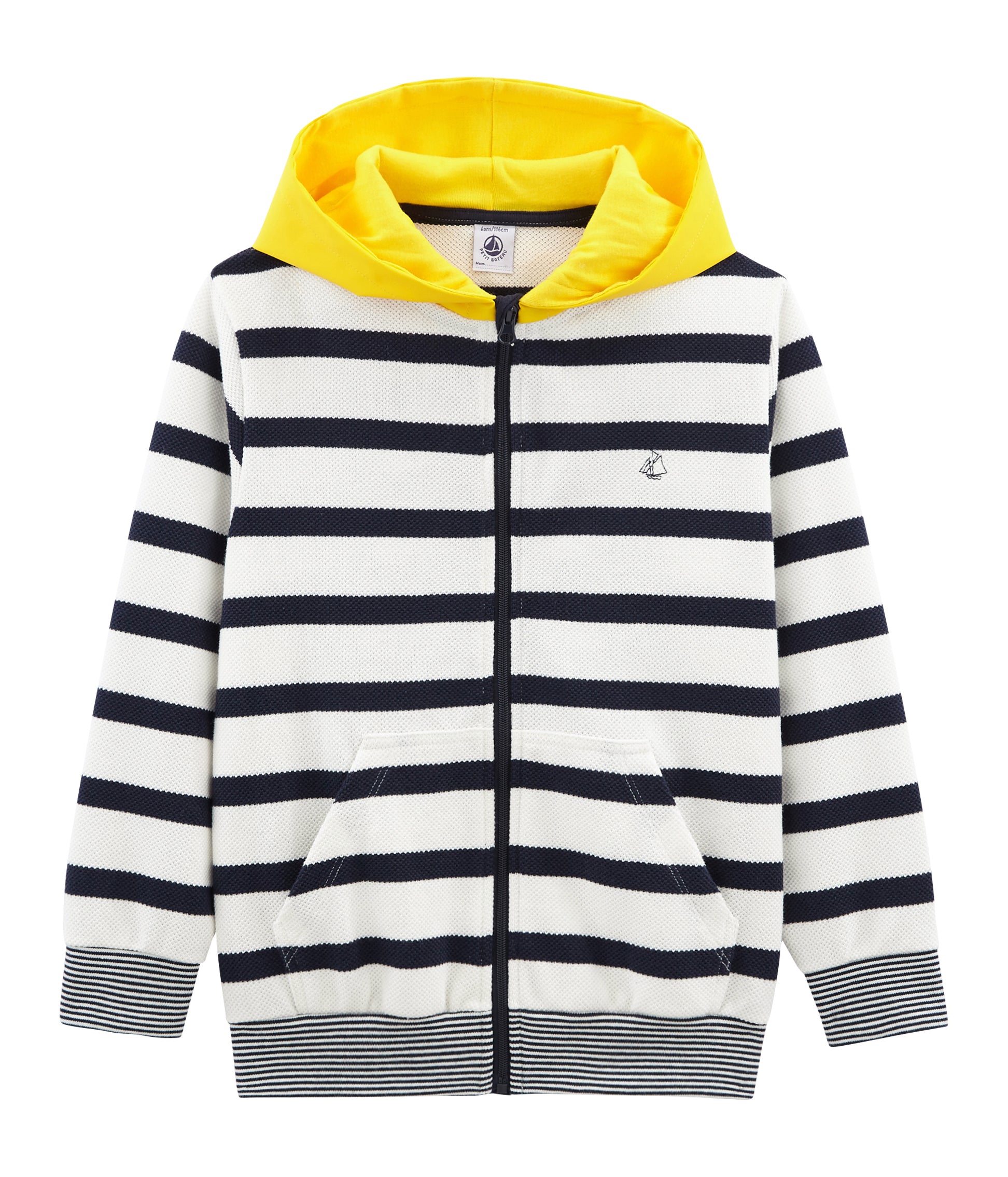 Boys Yellow & White Striped Coat