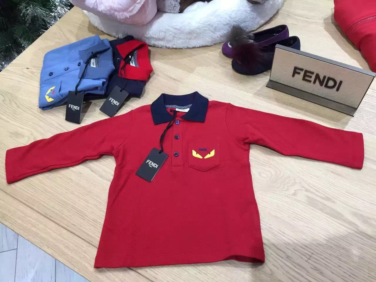 Baby Boys Red  Monster Cotton Polo Shirt - CÉMAROSE | Children's Fashion Store