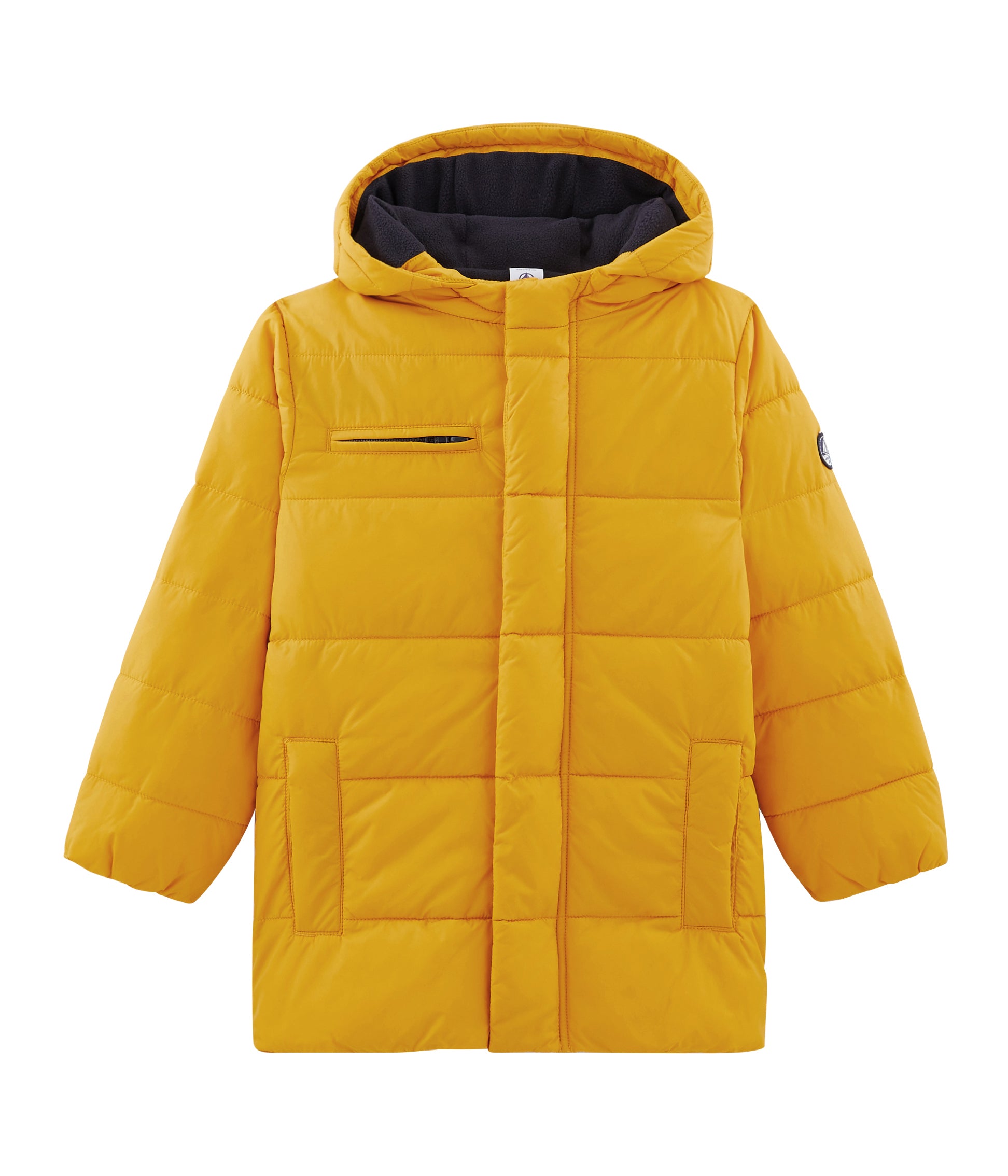 Boys Yellow Hooded Puffy Jacket