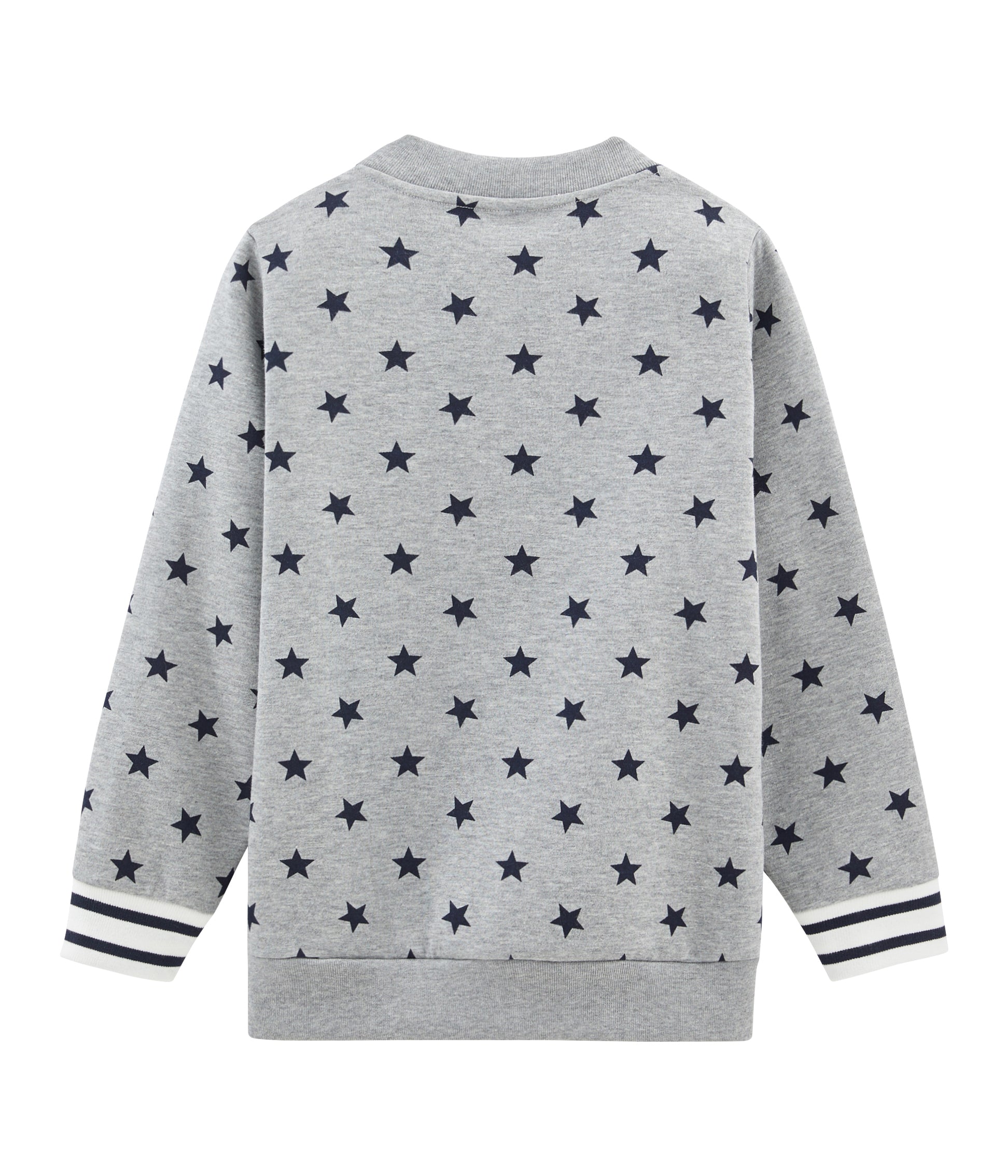 Boys Grey Star Zip Cotton Coat