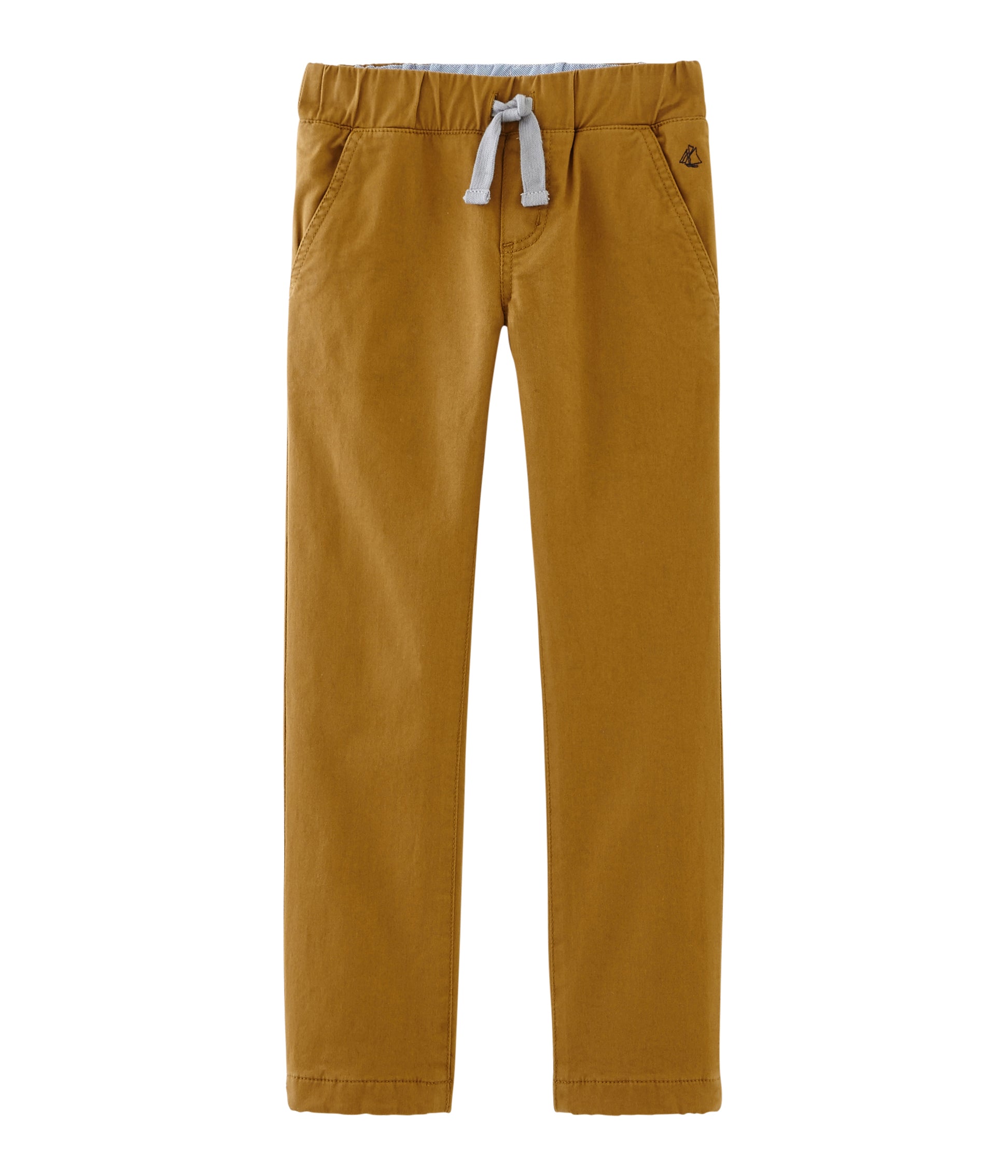 Boys Ginger Drawstring Cotton Trousers