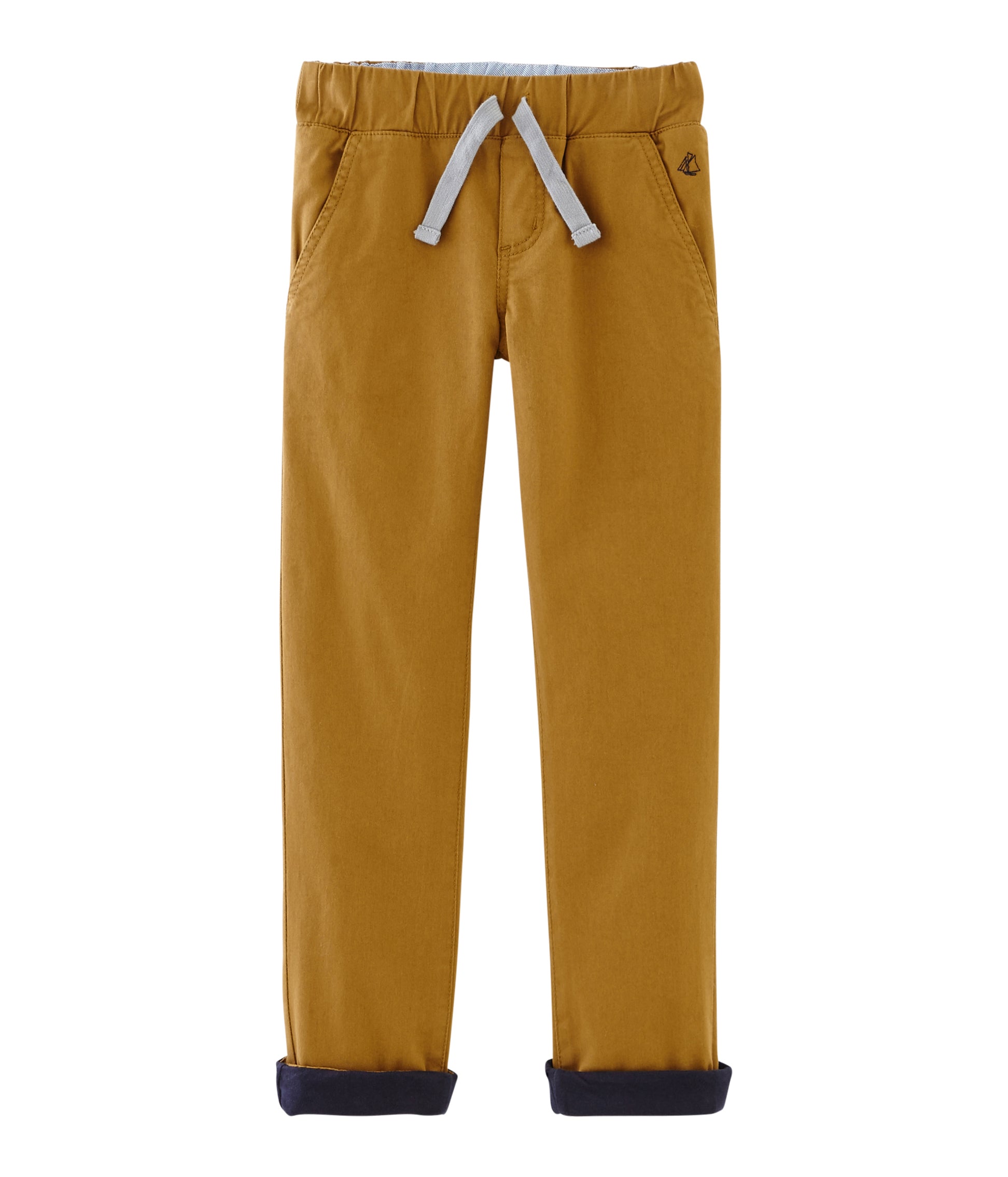 Boys Ginger Drawstring Cotton Trousers