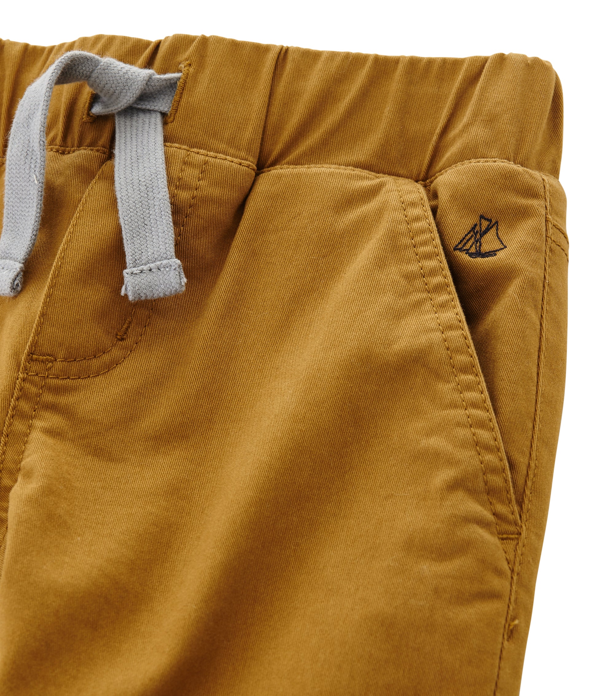 Boys Ginger Drawstring Cotton Trousers